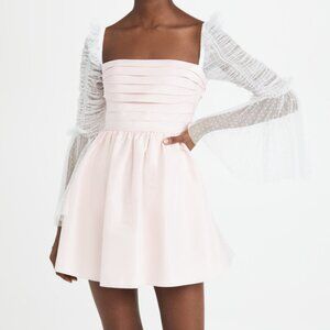 Self Portrait Pink Taffeta Dot Mesh